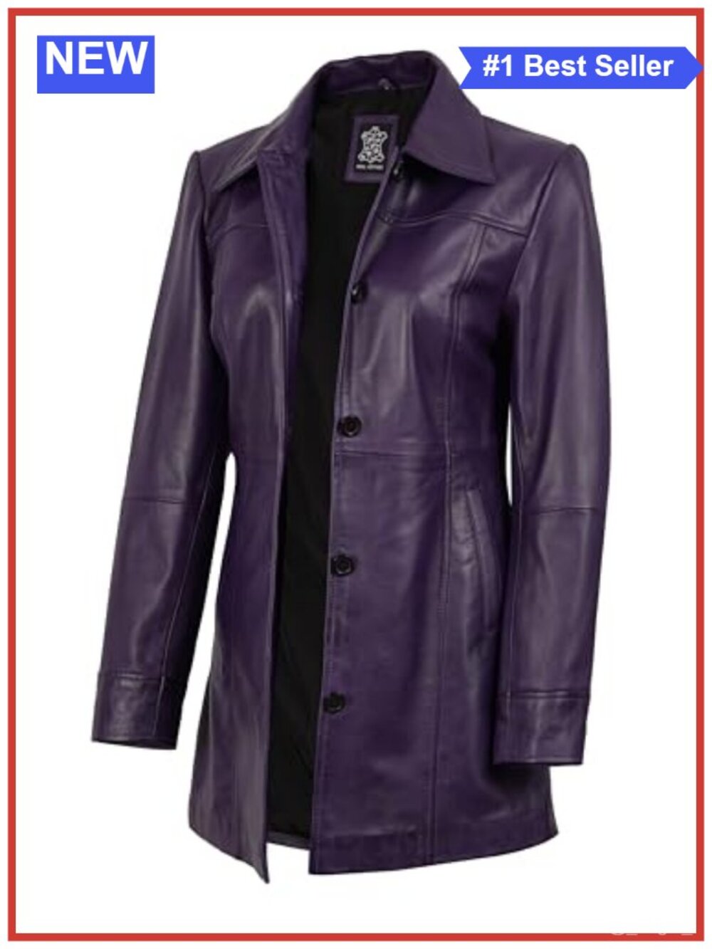 Women's Real Lambskin Leather Car Coat Button Front Workwear